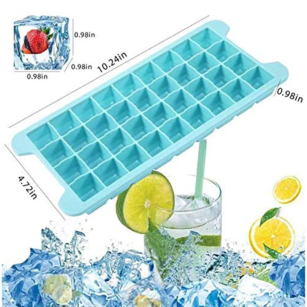 Silicone Ice Cube Molds with Lid, Easy Release Ice Make Cube Trays with Removable Cover