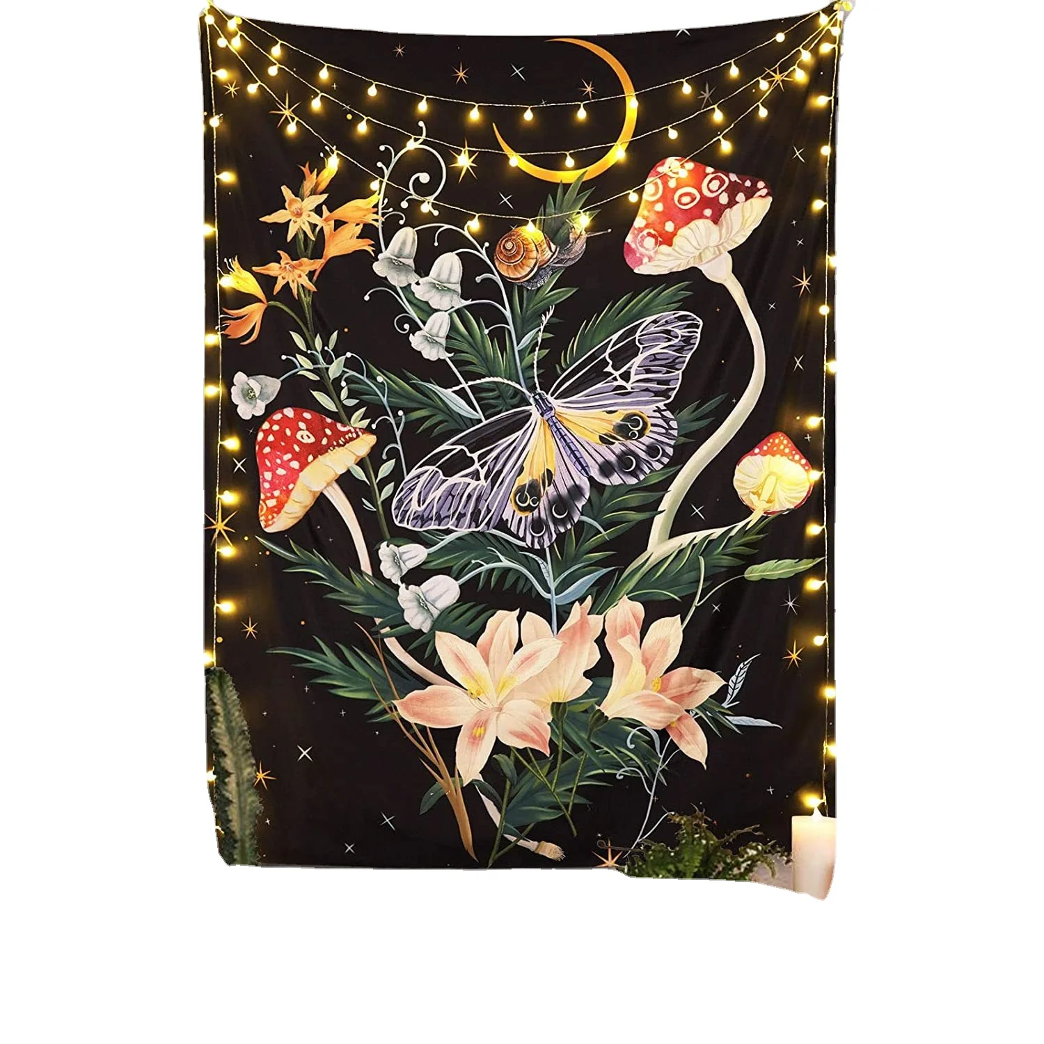 Wholesale Custom Logo Printed mushroom tapestry Cotton Room Decor Tapestry Wall Hanging psychedelic tapestries