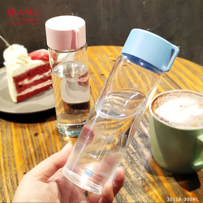 Unique Promotional Healthy Reusable Drinking Glass Water Bottle With Time Marker