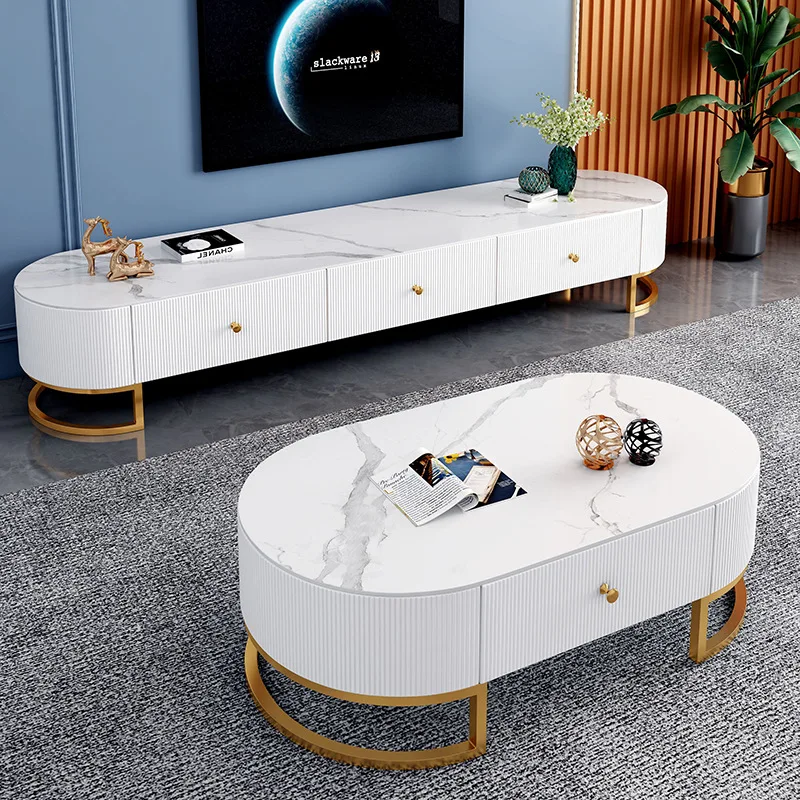 Living Room TV Stand Cabinet Design And Coffee Table Metal Legs TV Stand And Coffee Table Set