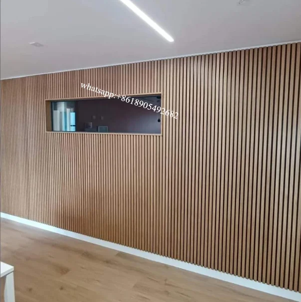 Mdf Slotted Acoustic Panel Soundproofing Panels Slat  Wood Akupanels PET Black Felt  Acoustical Panels