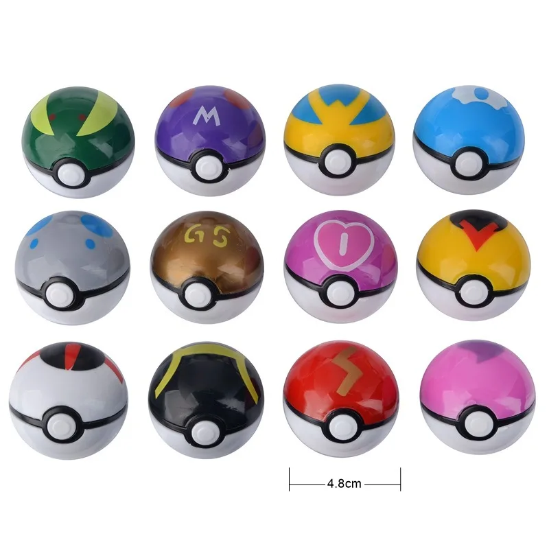hot sale Pokemoned ball set 12pcs/set Pocket Monster Toys with Doll poke mon collection models for kids gift