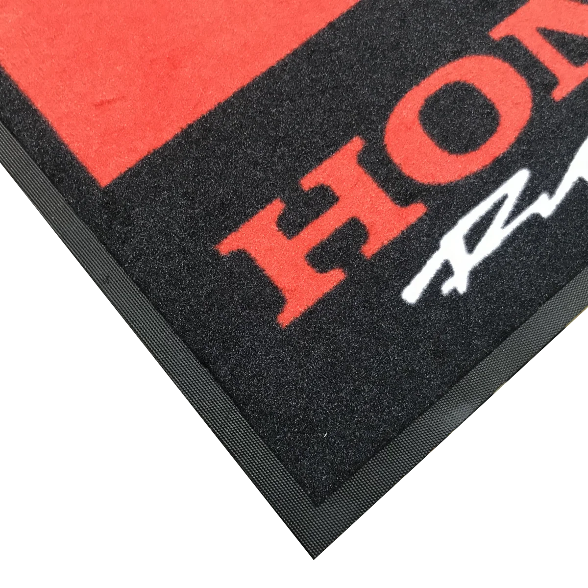 Water Absorbent Fabric Heavy Duty Rubber Backing Custom Logo Motorbike Anti Slip Floor Mats
