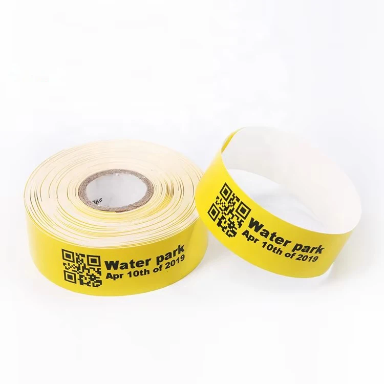 Disposable Waterproof Qr Code Custom Printing Paper Thermal Bracelet hospital wristband Direct Thermal wristbands