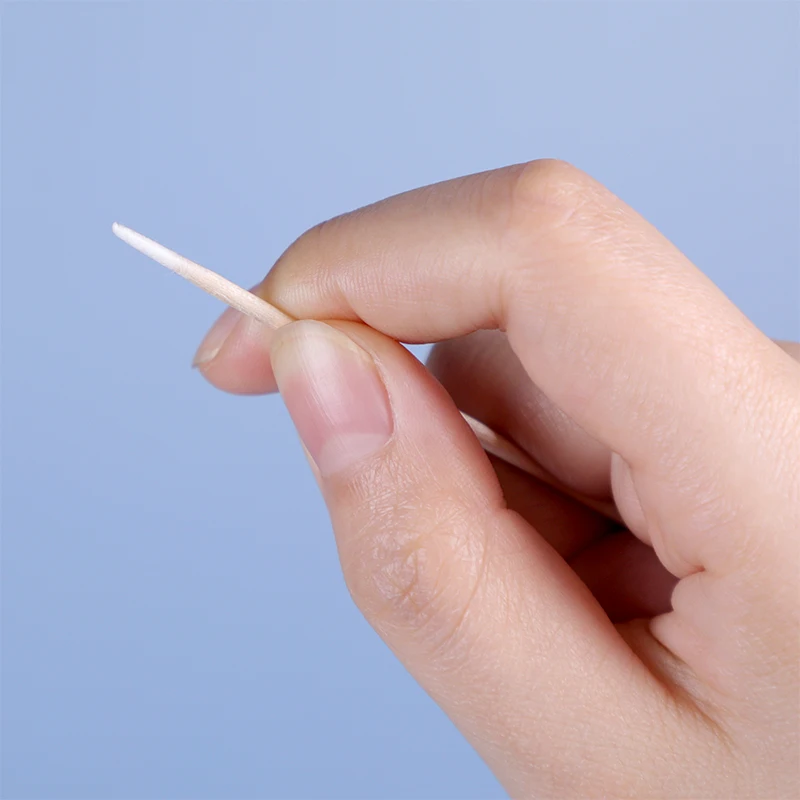 Sharp tip make ear cleaning bamboo lash wand wooden cotton stick swabs buds