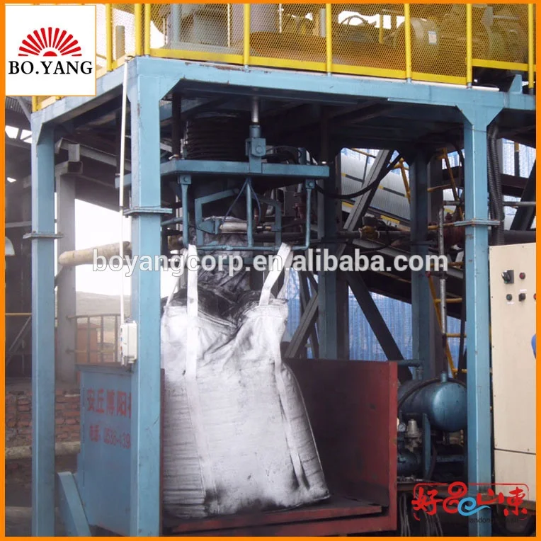 Ton Bag Packaging Machine Lime Ore Weighing Filling Sealing Granule Robotic Palletizer and Pallet Wrapper for Cement 0.4-0.6mpa