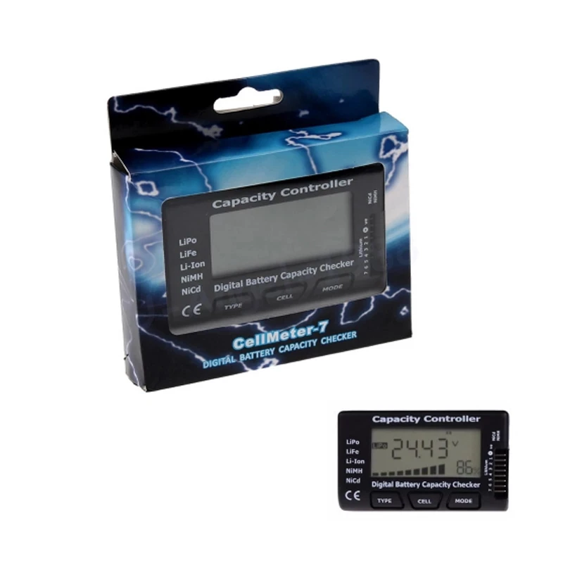 RC CellMeter 7 цифровой Батарея ёмкость проверки LiPo LiFe литий-ионный никель-металл-гидридных и никель-кадмиевых батарей напряжение тестер проверки CellMeter7