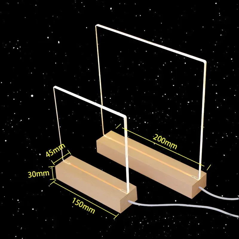 Led Light Base Acrylic Night Light Base Custom Wooden Base for 3D Illusion Night Lamp