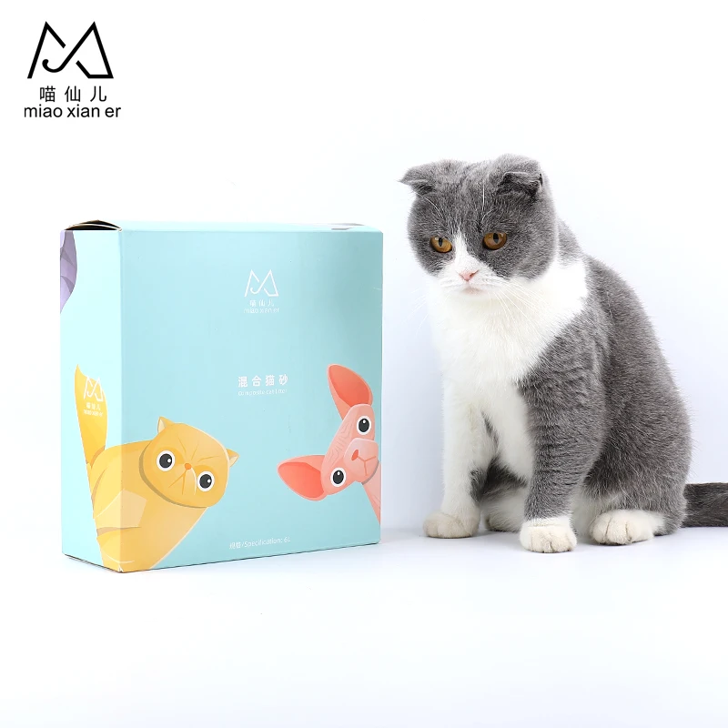 Miaoxianer Natural Quickly Clumping And Highly Absorbent Tofu Cat Litter 6L