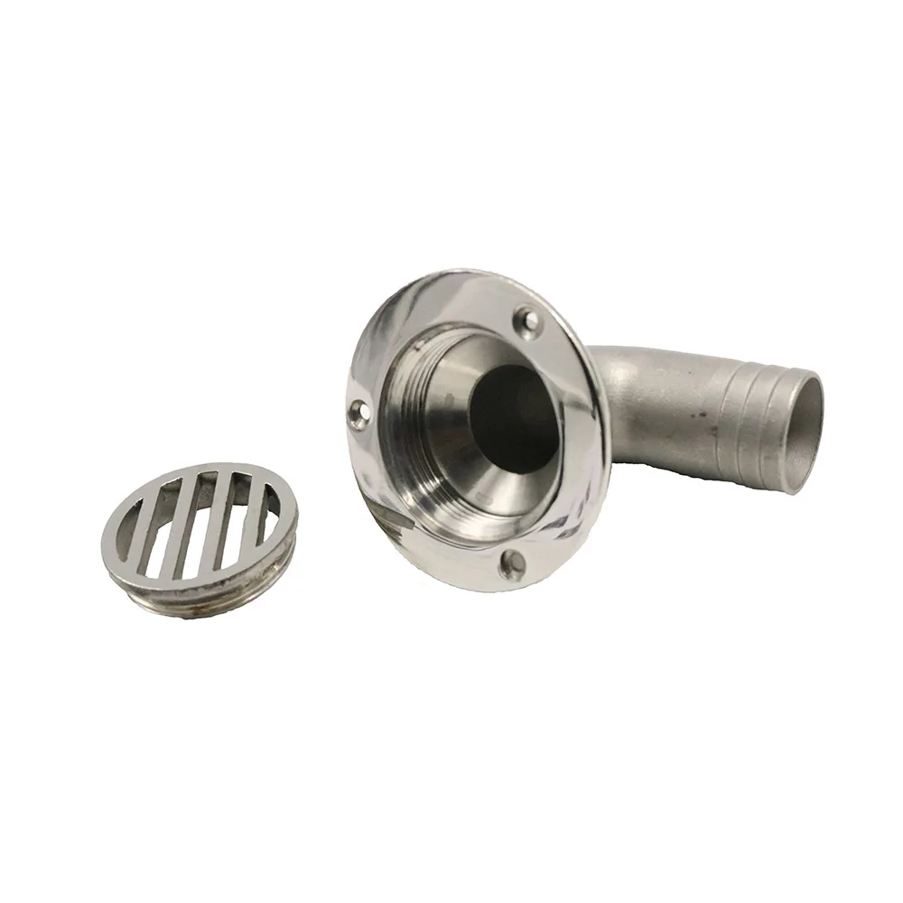 Factory Wholesale Stainless Steel 90 Degree Floor Boat Deck Drain with 3 Screws Scupper Marine Deck Drain