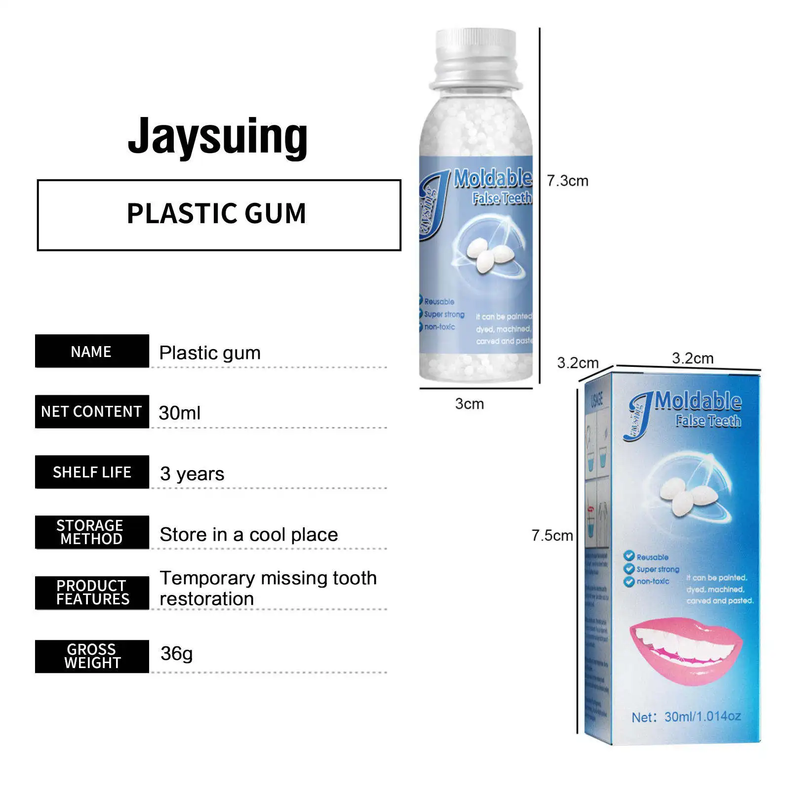 OEM Temporary Tooth Repair Kit Denture Adhesive Teeth Whitening Teeth Solid Glue Teeth Repair Granule