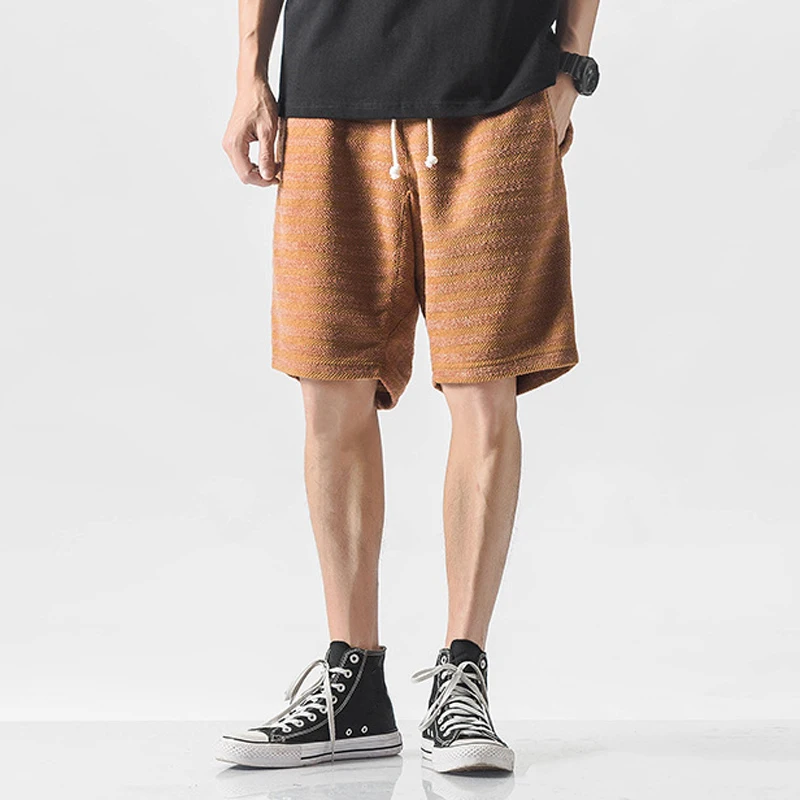 Индивидуальные спортивные мужские хлопковые полосатые шорты с карманами, повседневные свободные мужские шорты