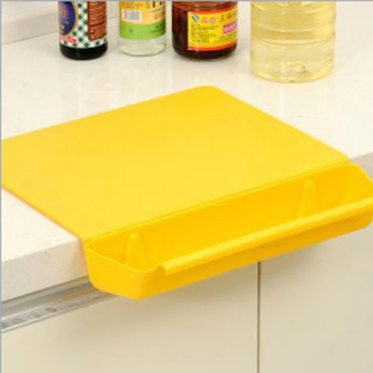 Collapsible Cutting Board Silicone Cutting Board Mats Set 2 in 1 Kitchen Cutting Board with Foldable Dish Tub