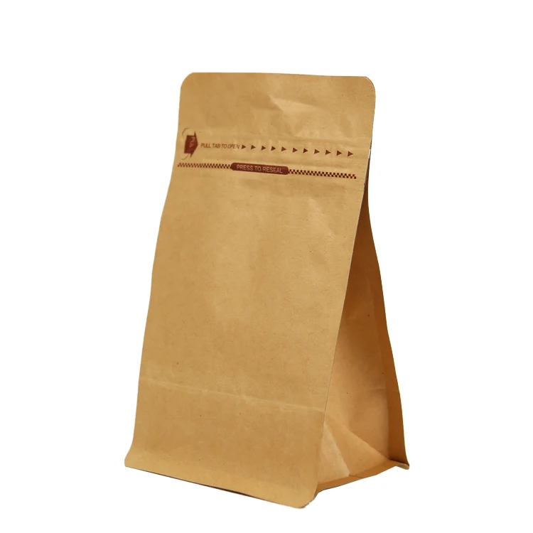 Custom Logo Packaging Bottom Side Bag Coffee Packaging Bag coffee Packaging Bean Kraft Paper Pouch With Zipper