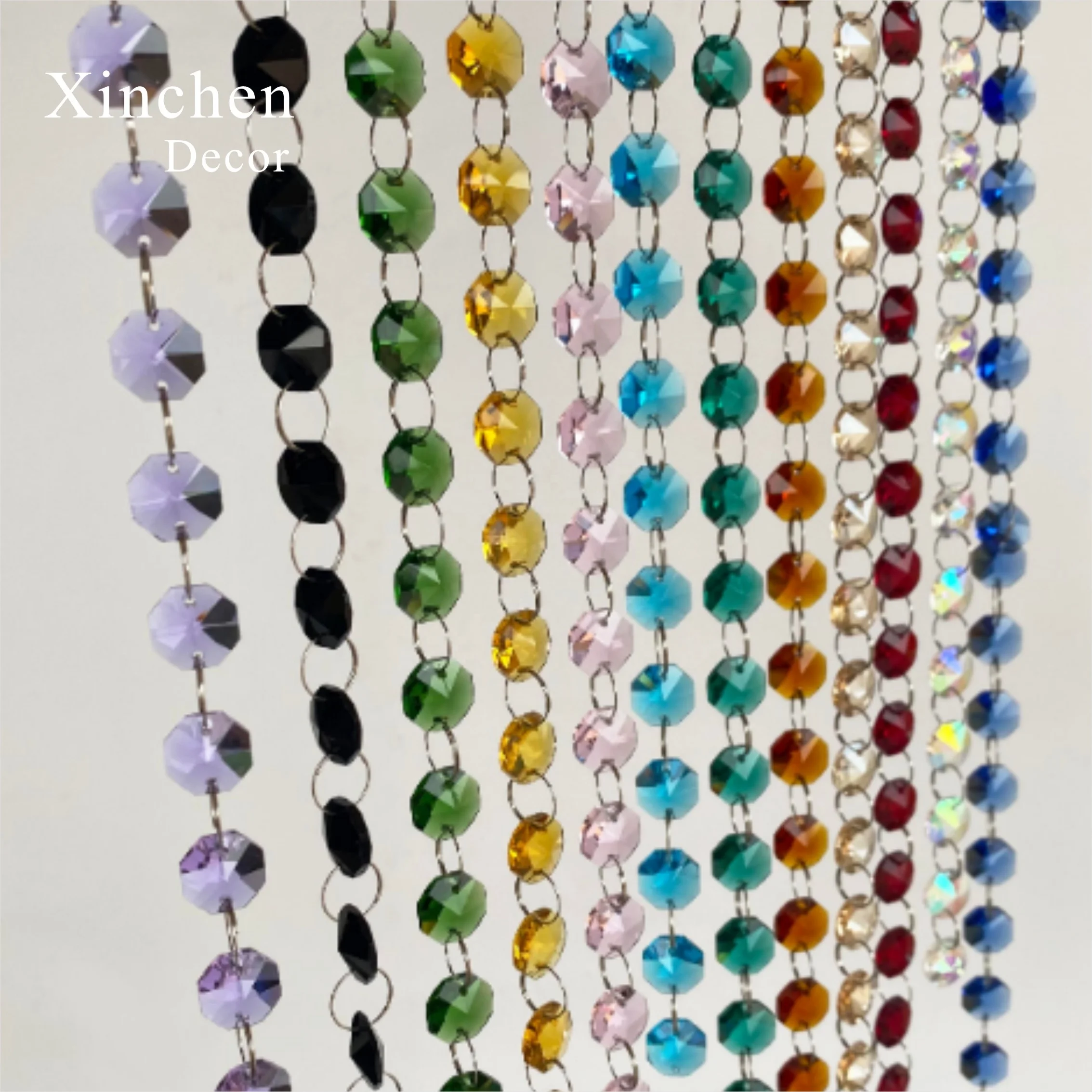 
Wholesale Colorful K9 Crystal Octagon Beads String For Wedding Hotel Gorgeous Decoration 