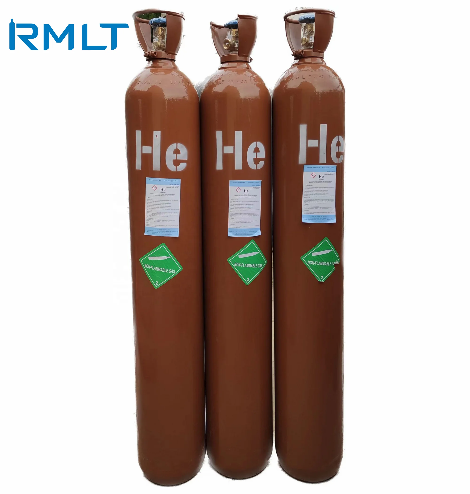 Industrial High Pure 99.999% Helium gas In 40L 50L Steel Cylinders Compress Helium Tank