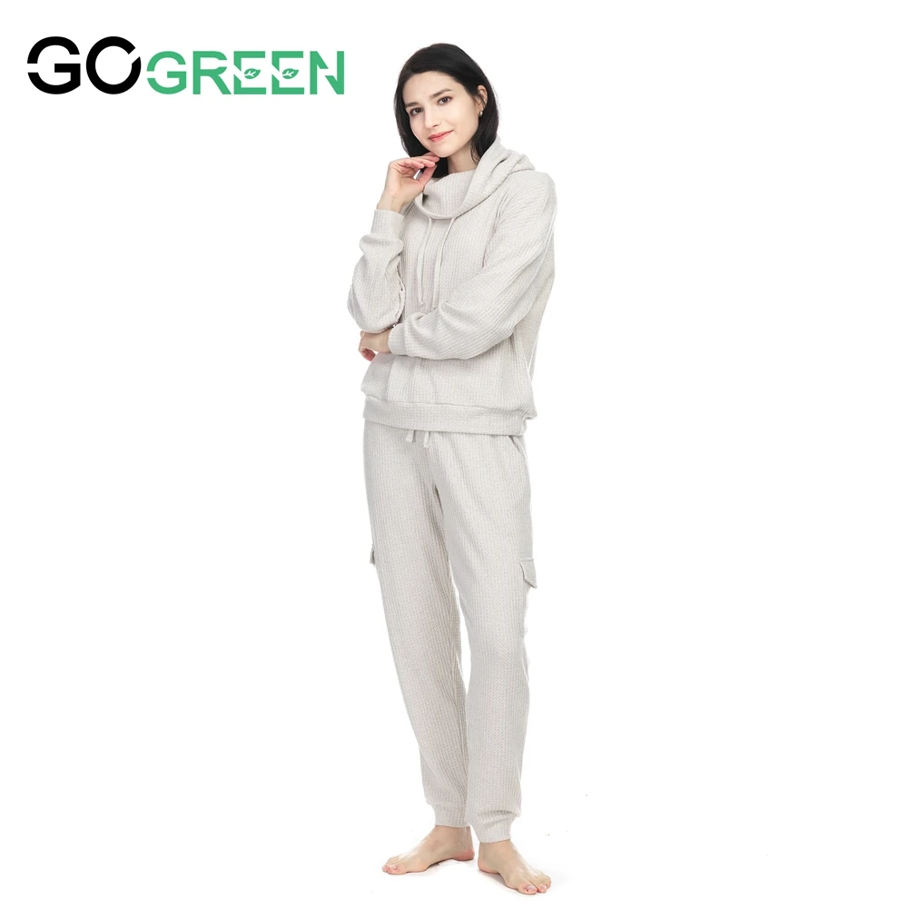 Multi Knitted Breathable Polyester Long Sleeve Romantic Sleepwear Set
