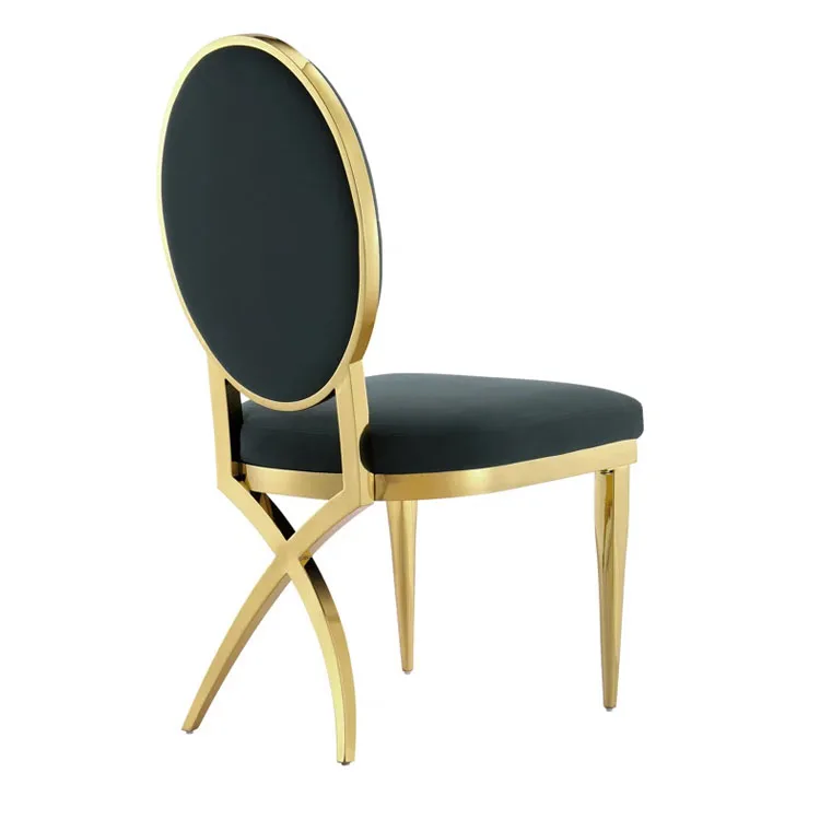 Factory Price Hot Sale Gold Cross Legs Stainless Steel Event Chairs For Wedding