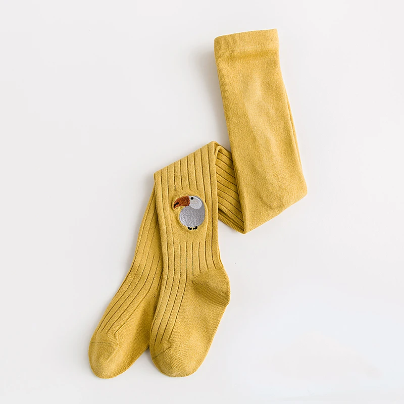 Колготки на заказ с вышивкой однотонные с узором хлопковые милые детские колготки для девочек