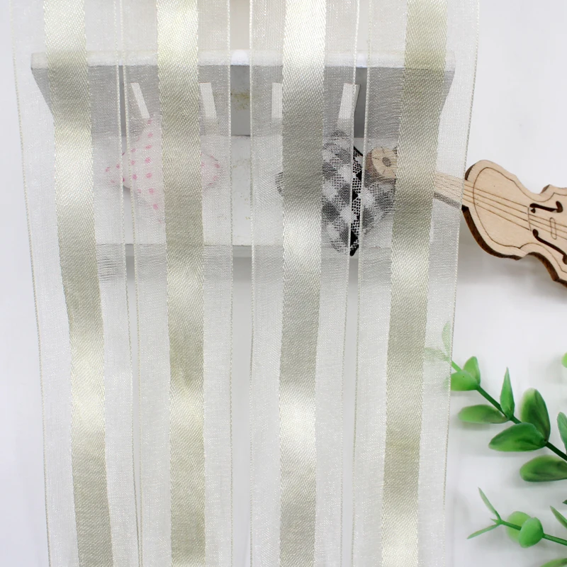 25mm Beige Medium Satin Edge Yarn Ribbon Gift Clothing Packaging Ribbon Manufacturers Wholesale