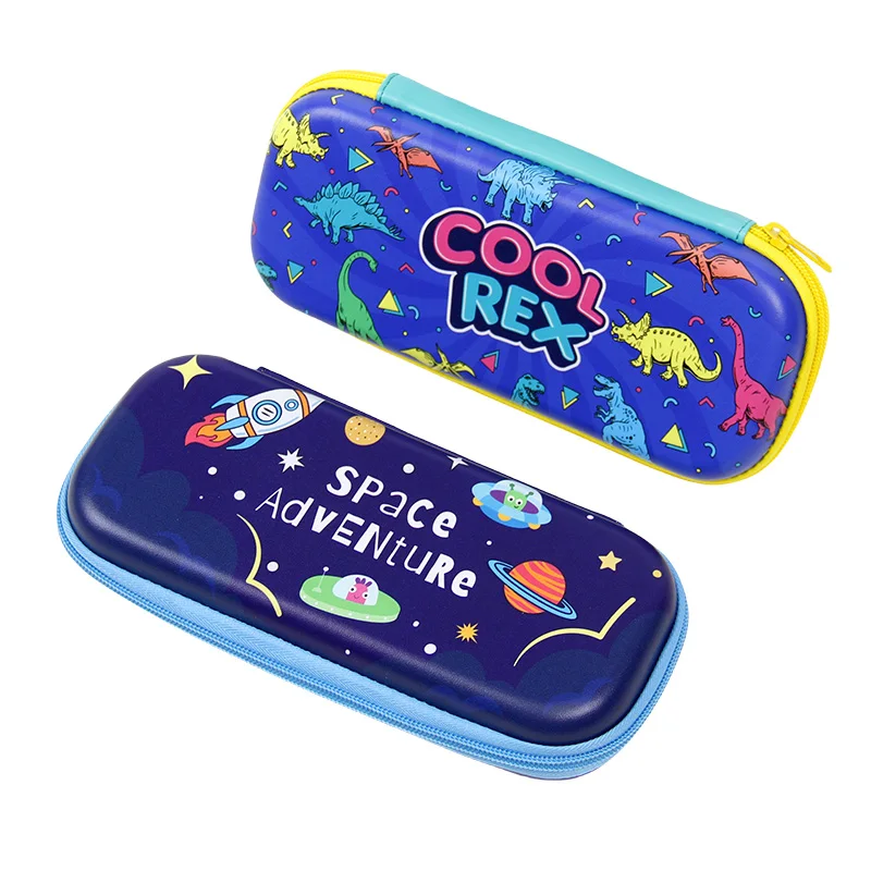 Милый детский пенал EVA с жестким корпусом прочный канцелярский Органайзер космическими приключениями Единорог дизайн динозавров школьные принадлежности