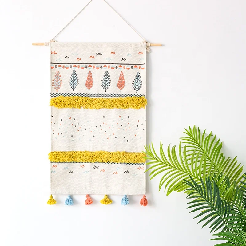 2021 новый индивидуальный богемный настенный гобелен шелковый с принтом ворсовый декор для детской комнаты хлопковый Тканый гобелен настенный Подвесной Настенный художественный Декор