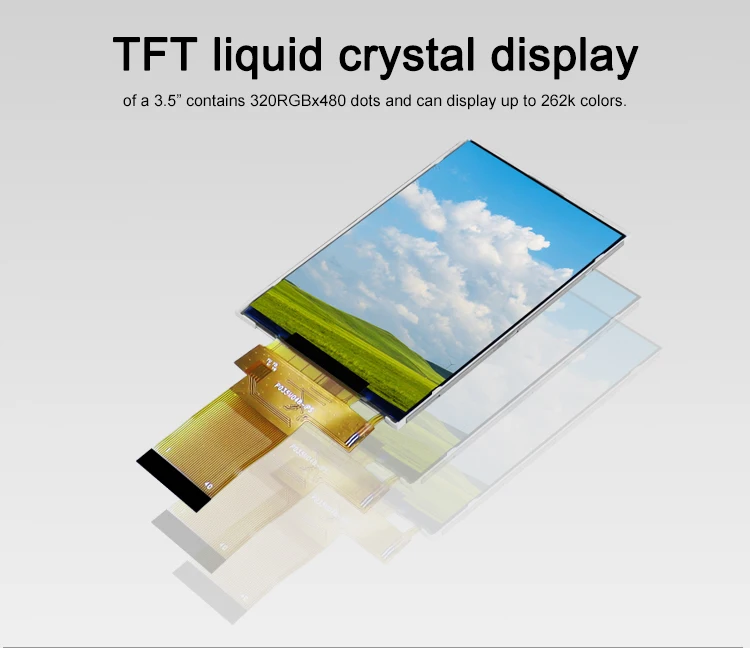 Polcd 3.5 Inch TFT LCM Small Size 350cd/m2 Luminance Portable Touch Screen Lcd Modules