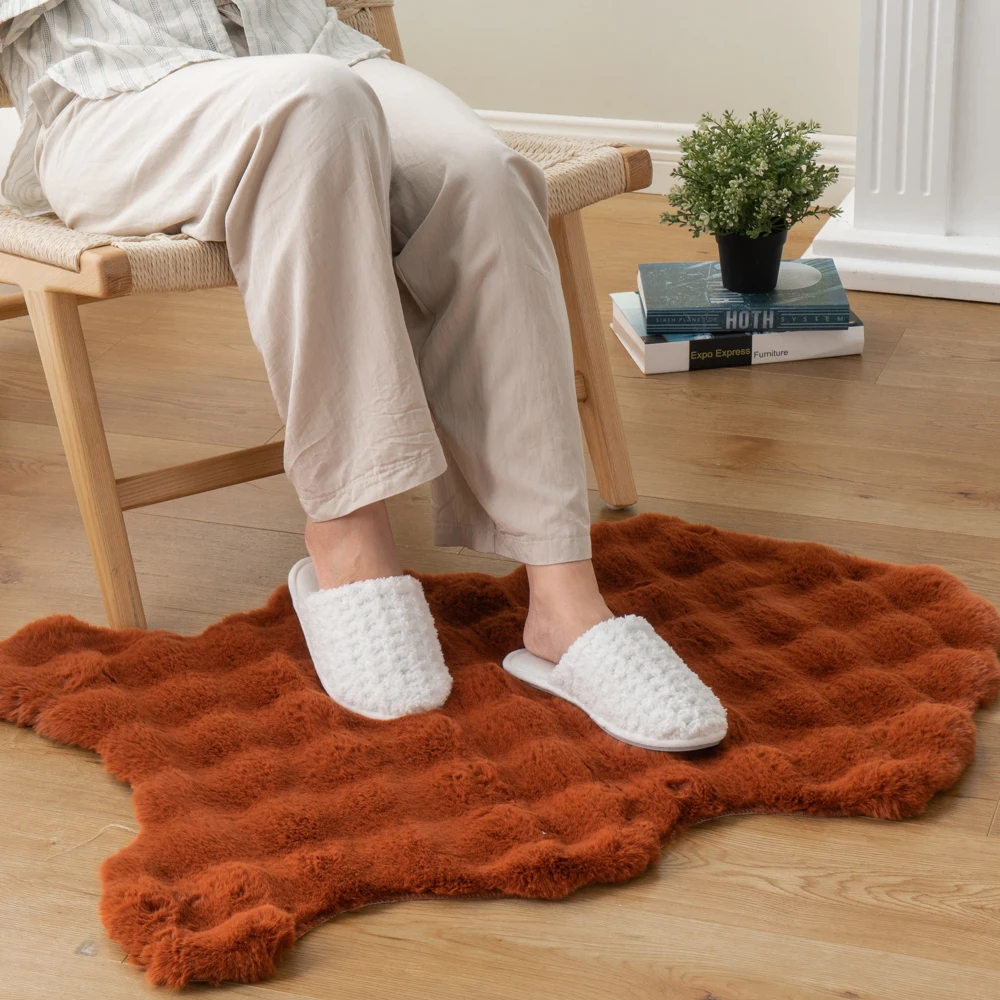 Extra Soft Super Fluffy Fur Faux Sheepskin Rabbit Area Rug for Home Decor No Skid Furry Throw Carpet for Kids Nursery Bedroom