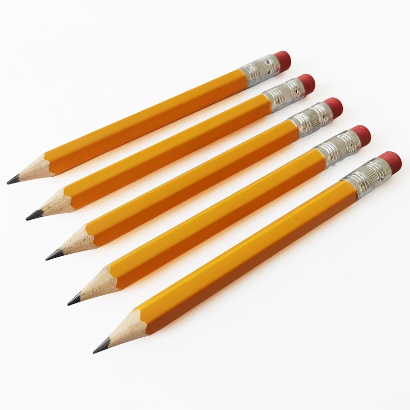 Wooden graphite lead hb #2 pencil  jumbo size pencils yellow holder with eraser tip school supplies