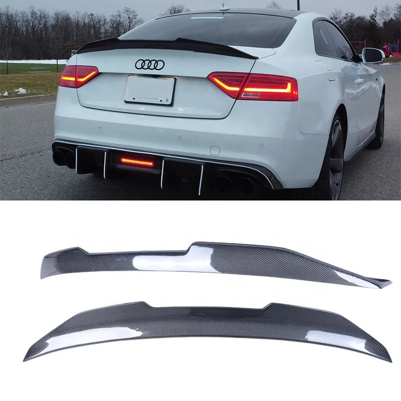 For AUDI A5 B8 B8.5 2Door Coupe 8T3 PSM Style Carbon fiber Rear Spoiler Trunk wing 2007-2017 Carbon fiber