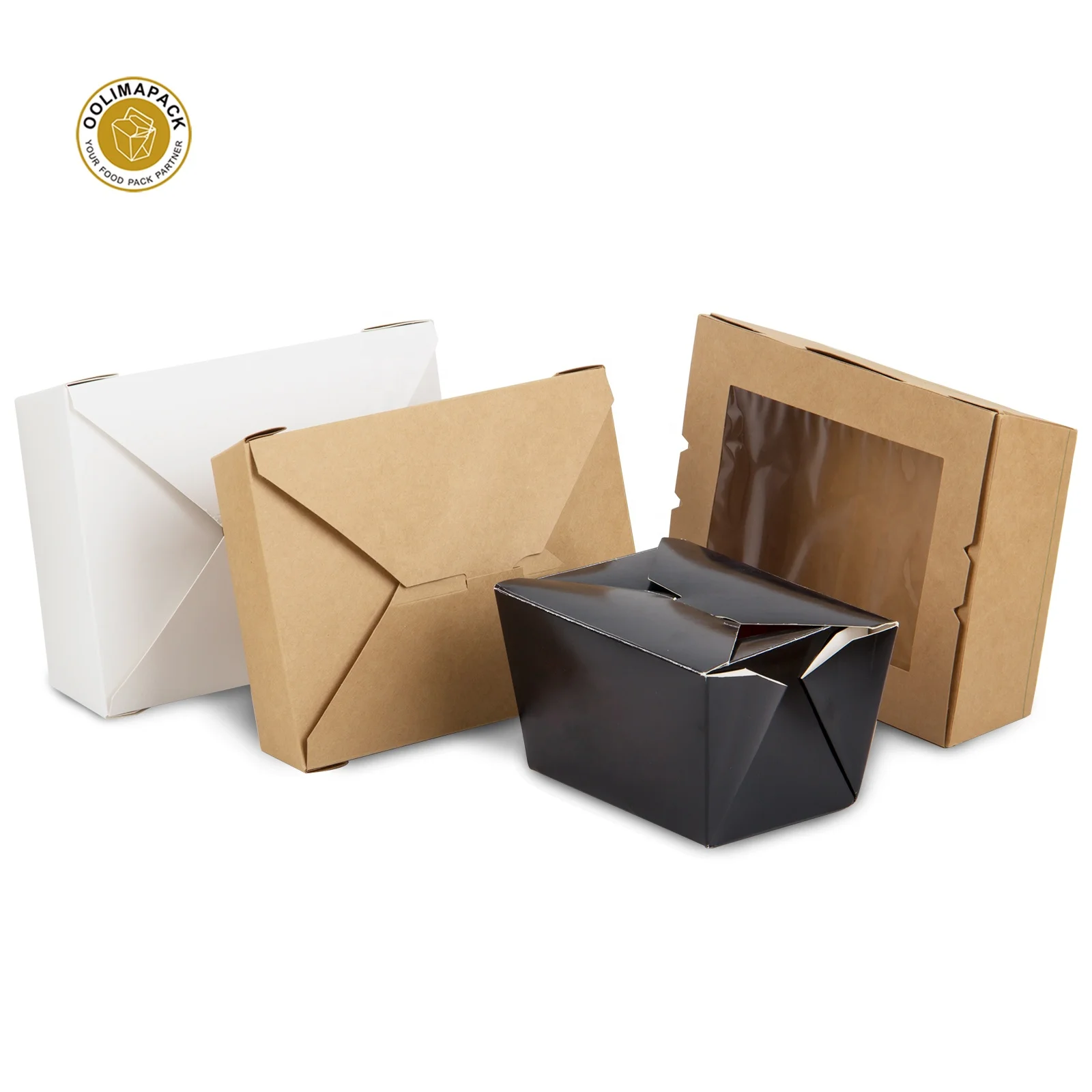 Disposable Custom Printed Recyclable Lunch Fast Food Paper Bento Box