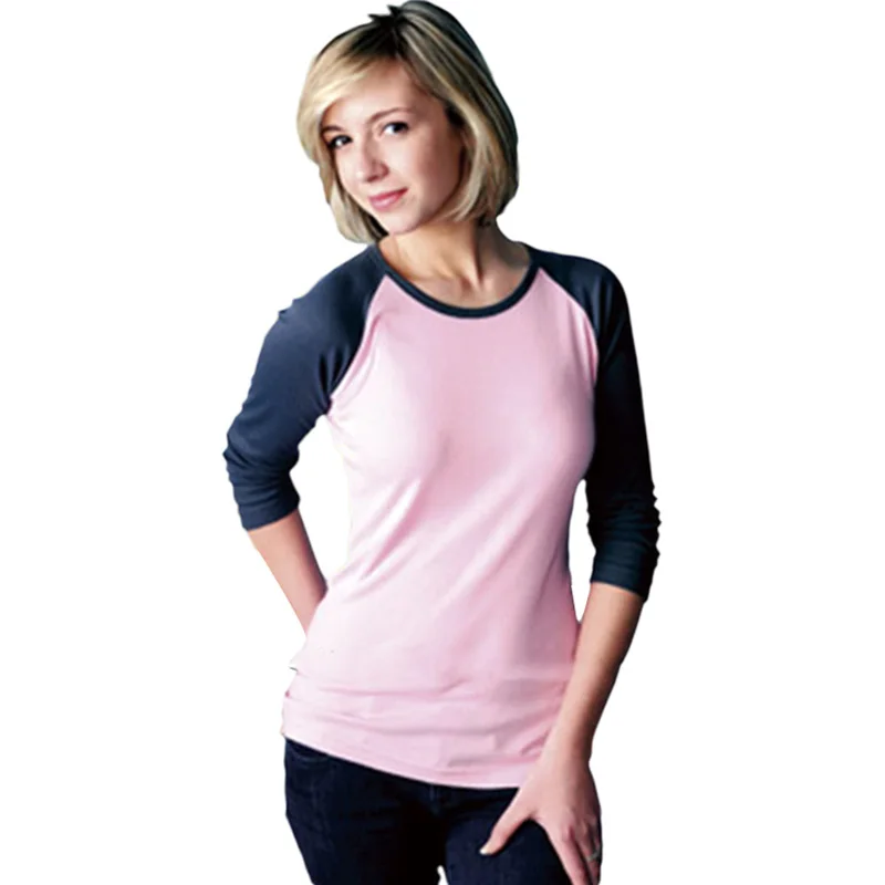 Wholesale High Quality Bamboo Corn 3/4 Sleeve Tee Custom Printing T Shirts For Girls