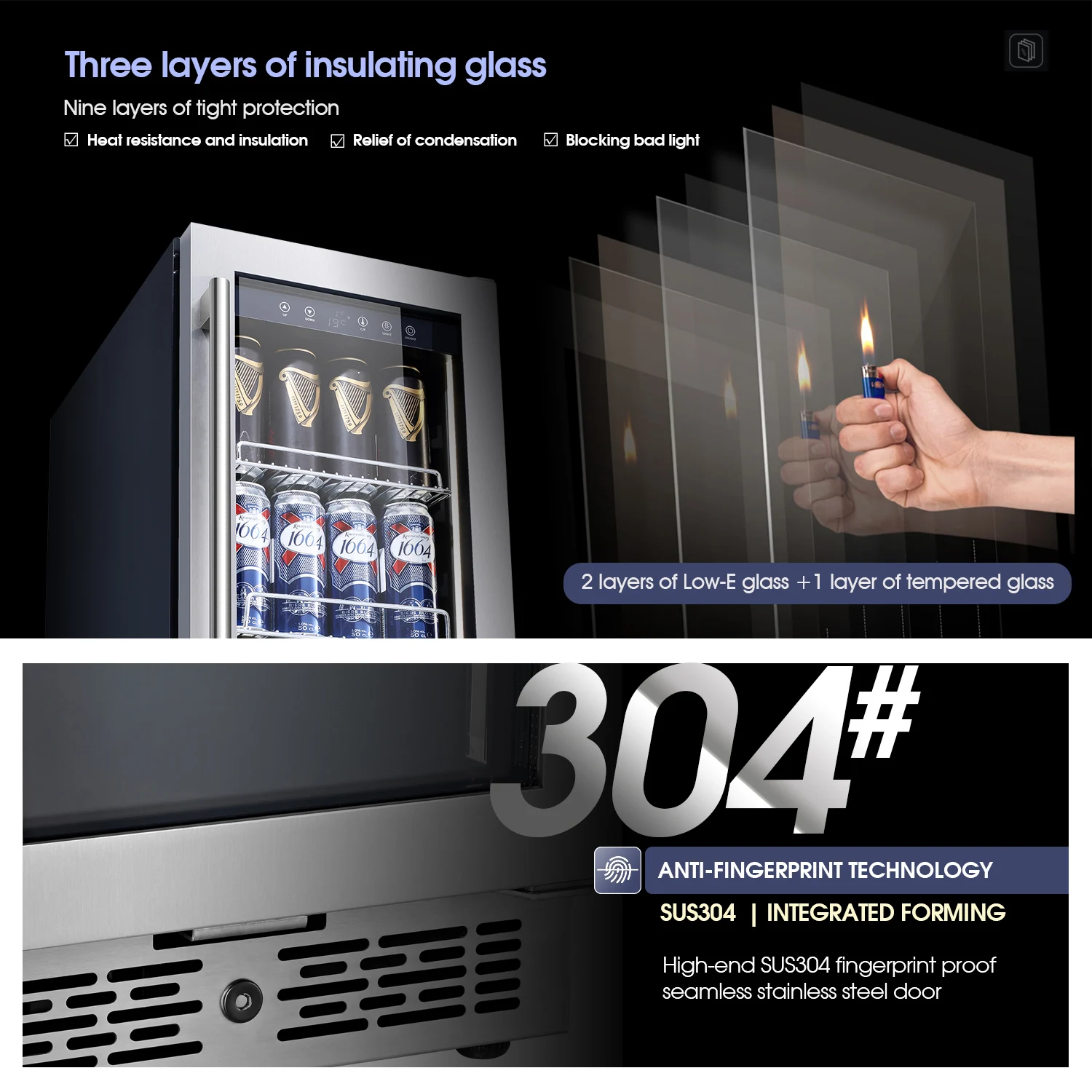 under counter refrigerator outdoor fridge bar fridge Built-in drink cooler Mini freezer for home use