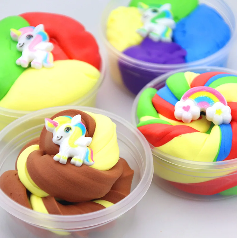 Air Dry Polymer Modeling Butter Fluffy 6 Pack Clay DIY Plasticine Play Dough Luminous Glitter Making Kit Kids Slime