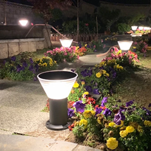 Solar bollard light garden villa lawn outdoor waterproof led