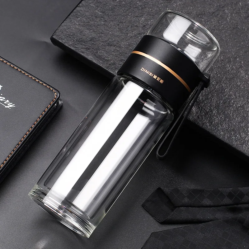 Top Seller Double Wall Glass Tea Separator Bottle With Filter Tea Infuser Bottles