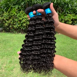 Luxefame Peruvian Deep Wave Hair Bundles Deal Can Buy 1/3/4 Bundles 100% Non Remy Human Hair Extensions Peruvian Hair Bundles