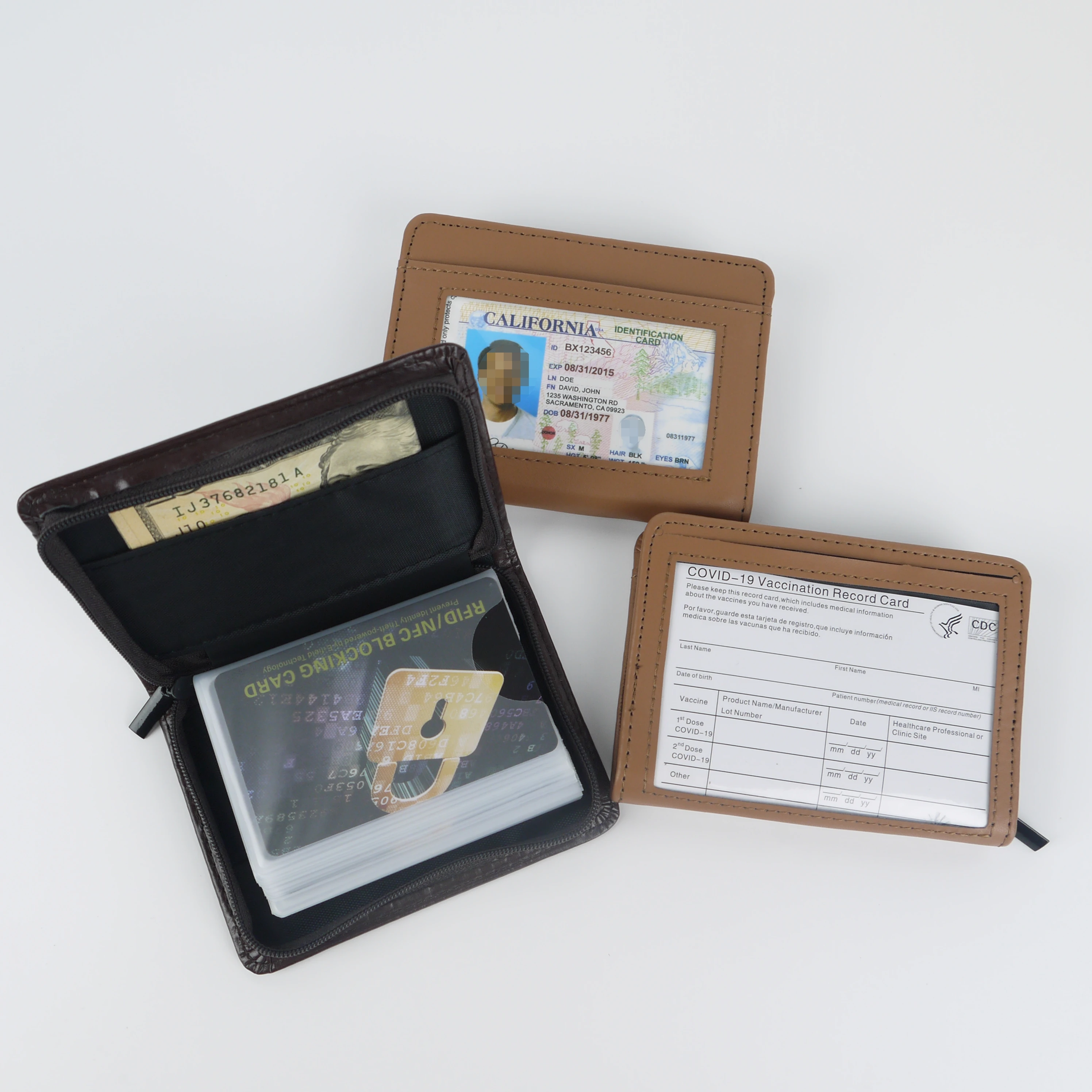 RFID Blocking Card Holder Wallet PU Credit Card Holder Protector Wallet for Men