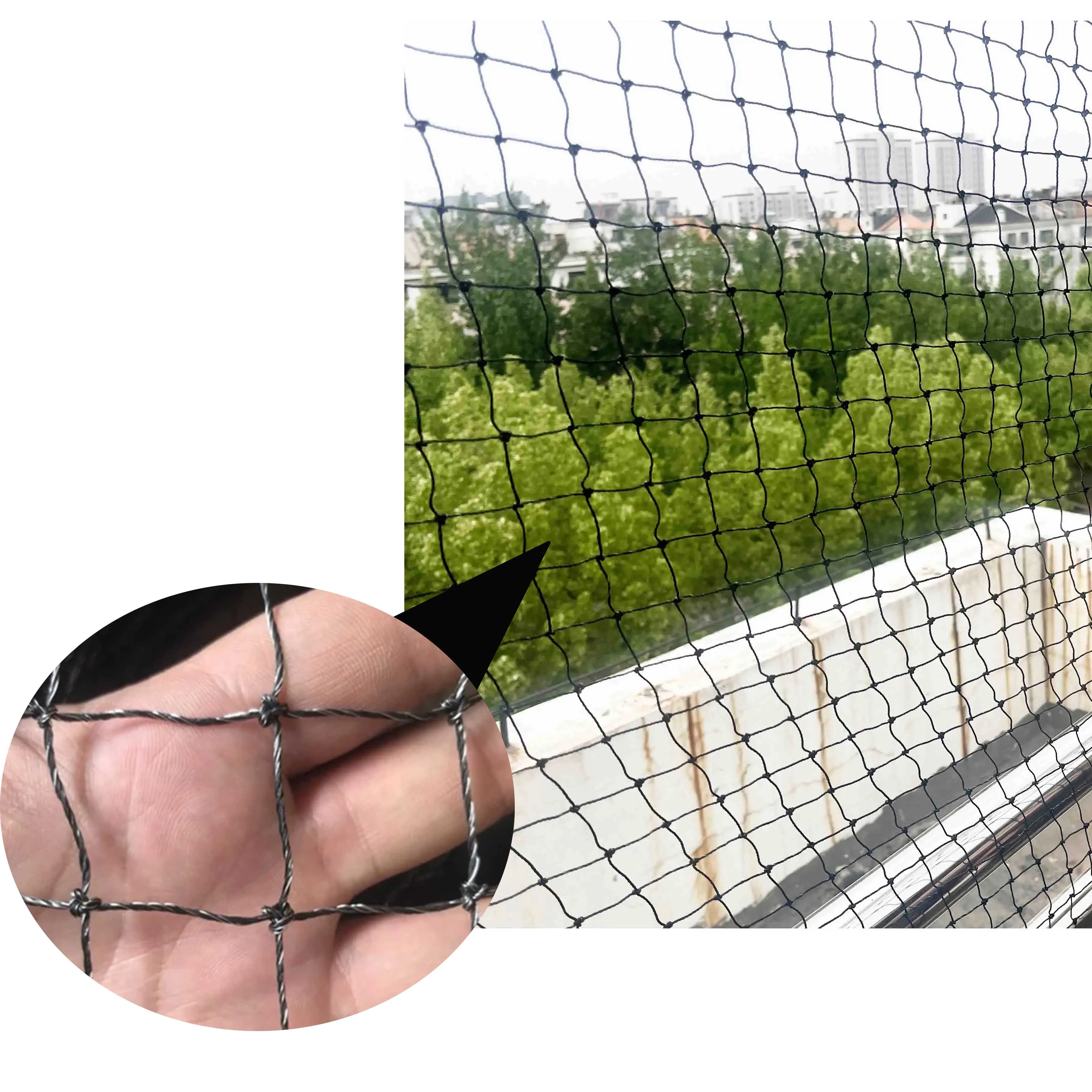 Reinforced mesh nylon with stainless steel wire to protect cat mesh