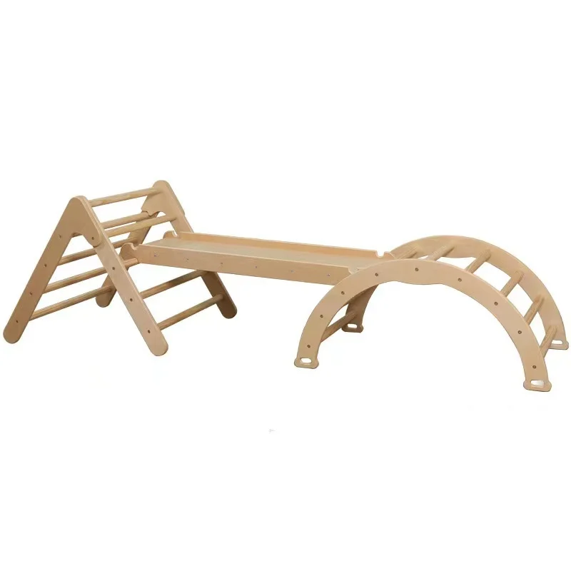 Kids toys Indoor sports equipment balance system training game wooden pickler triangle set climbing frame for toddler