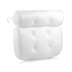 Premium Quality Custom Soft and Quick Dry Extra Thick Non-Slip Bath Tub Pillow 3D Mesh Spa Bath Pillow with Suction Cups