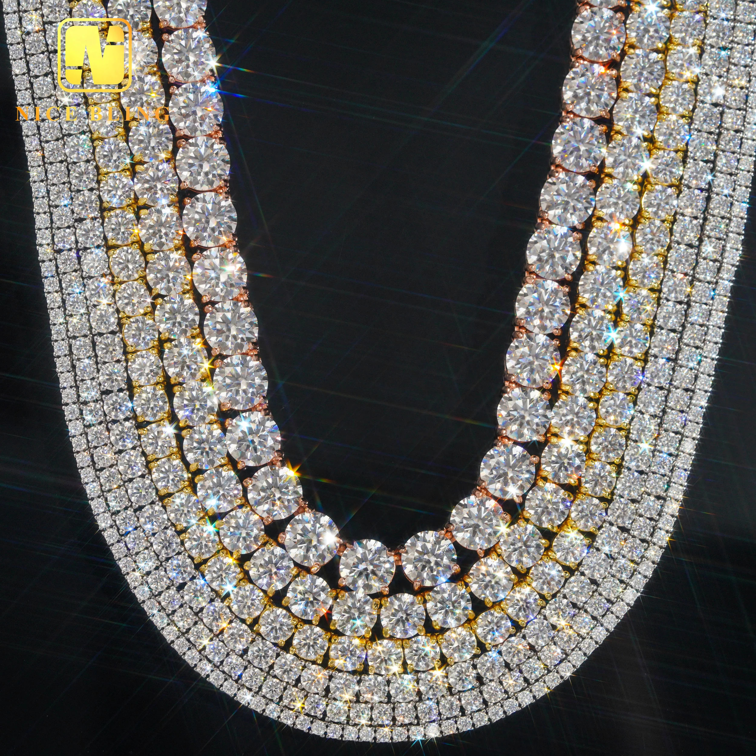 Cheapest Price Tennis Chain 3mm 4mm 5mm GRA Hip Hop Jewelry 925 Sterling Silver VVS D Color Diamond Moissanite Tennis Necklace