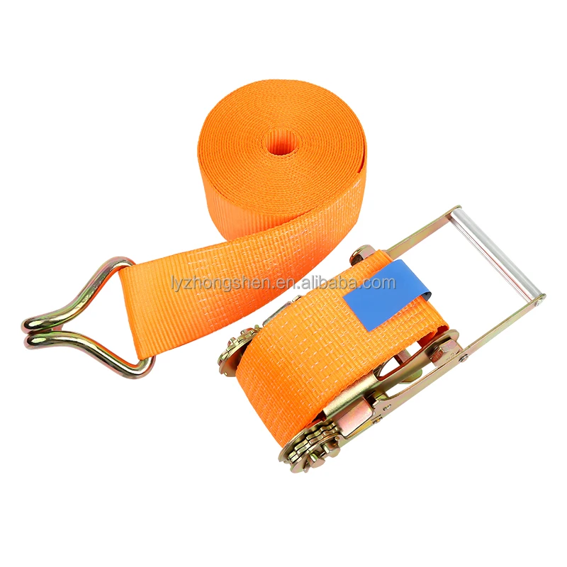 Heavy duty EN12195-2 cargo automatic lashing belt 5 tons 2 inch ratchet tie down strap   cargo lashing belt strap