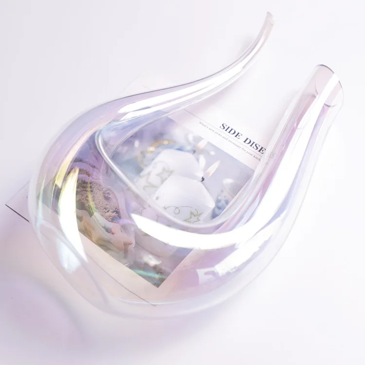 European Creative Colorful Plating Laser U-shaped Household Swan Crystal Glass Red Wine Decanter