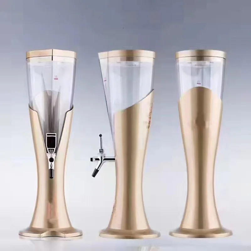 Wholesale 2 L beer gun light European 3L beer bucket juice cocktail column anti fall high drink bucket wine tower
