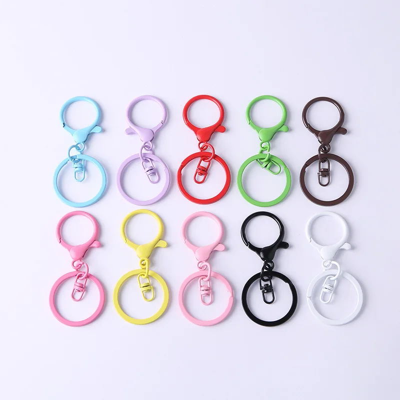 Wholesale Colorful Metal Lobster Clasps Key Rings Connectors for Cute Keychain Jewelry Making Diy Key Chain