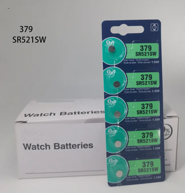 wholesale price hot seller silver oxide button cell 1.55V SR521SW 379 AG0 watch batteries for sony maxell