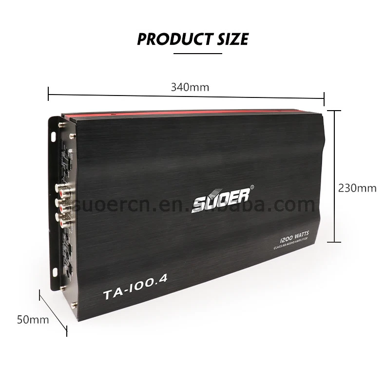Suoer TA-100.4 car amplifier full frequency car sound system audio amplifier 4*100 watts 4 channel amplifier