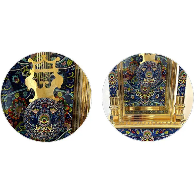 Luxury antique cloisonne floor bell pendulum gold-plated copper classical exquisite floral pattern enamel floor clock