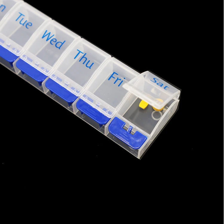 wholesale OEM customize logo printing plastic medicine pill storage box 7 days medical tablets capsule vitamins organizer case